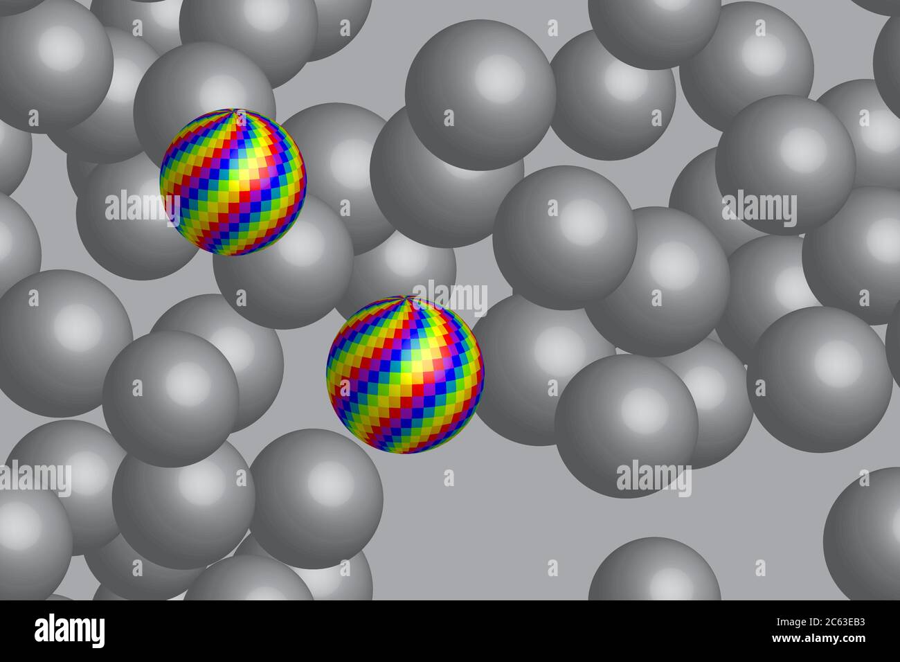 Abstrakte graue Regenbogen Kugeln 3D nahtlose Illustration Stock Vektor