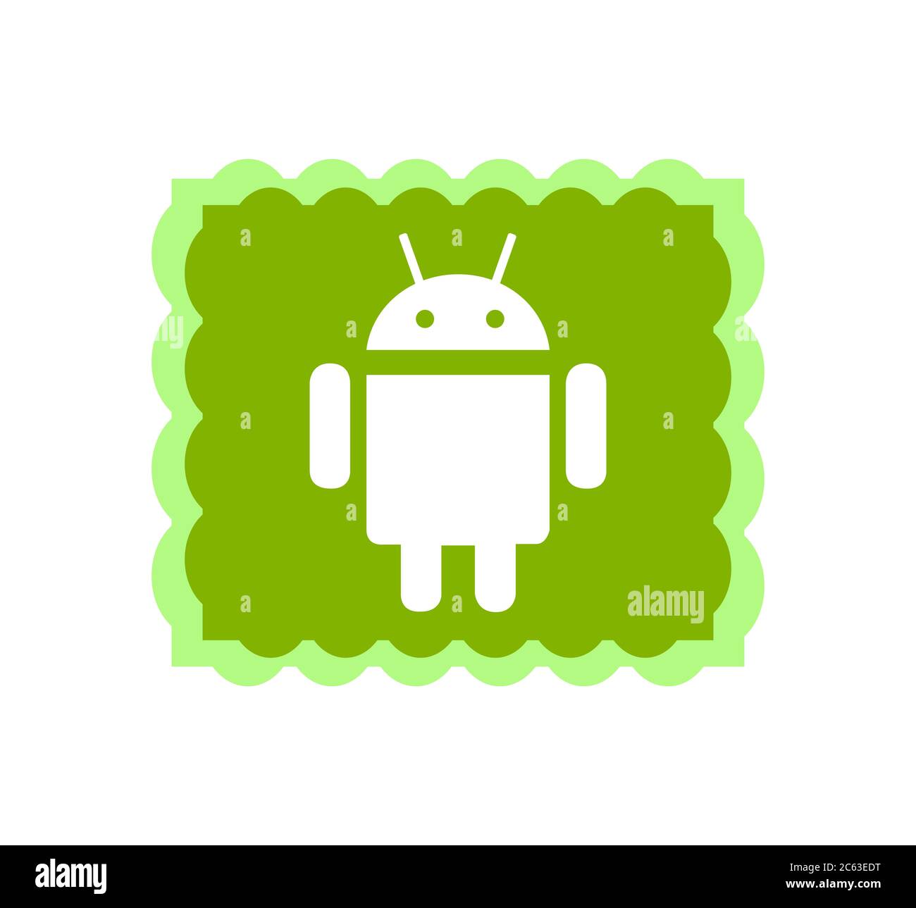 Android-Logo. Android das Betriebssystem für Smartphones, Tablets und mobile Plattformen. Android-App . Charkiw, Ukraine - Juni , 2020 Stockfoto