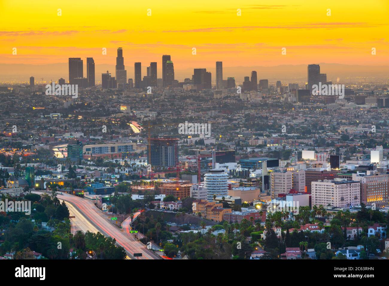 Los Angeles, Kalifornien, USA Downtown City Skyline Stockfoto