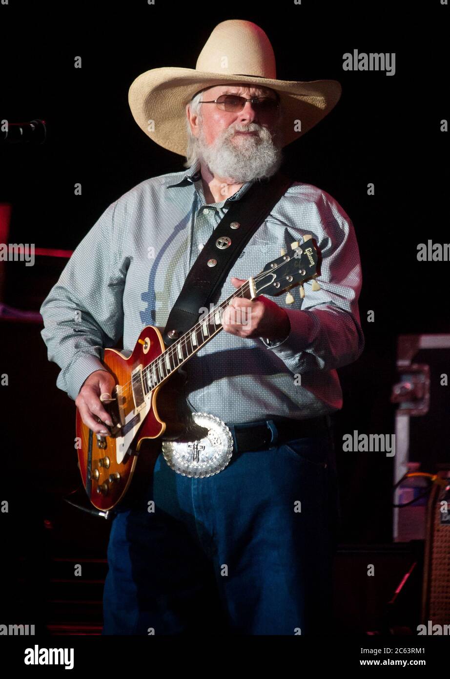 06. Juli 2020 - Country-Musik und Southern Rock-Legende Charlie Daniels ist nach einem Schlaganfall gestorben. Das Grand Ole Opry Mitglied und Country Music Hall of Famer war 83. Datei Foto: 20. Juli 2012 - Morristown, Ohio - Charlie Daniels. Die Charlie Daniels Band tritt während des Jamboree in the Hills 2012 auf. (Bild: © Ryan Pavlov/AdMedia via ZUMA Wire) Stockfoto