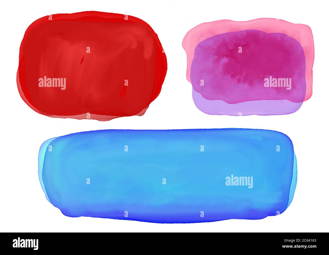 Aquarell-Blob oder Bloch Hintergrund, dunkel bemalt Weihnachten rot Blot und dunkelblau lila und rosa Fleck oder Farbe Splash Design-Elemente Stockfoto