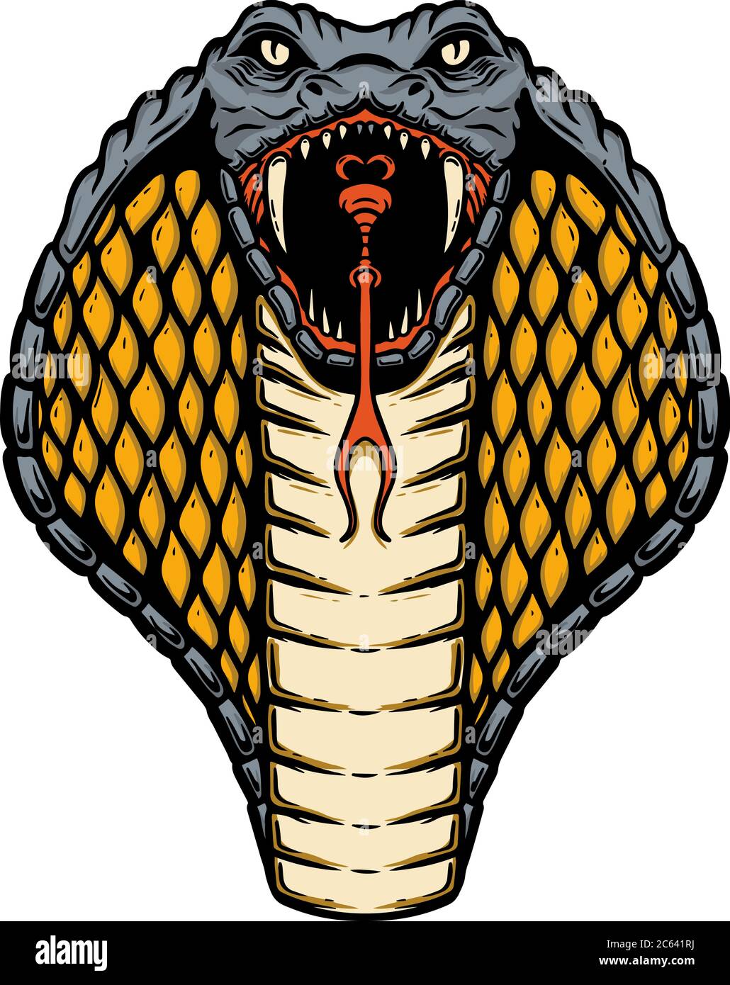 Illustration der Kobra Schlange. Gestaltungselement für Poster, Karte, Banner, Flyer. Vektorgrafik Stock Vektor