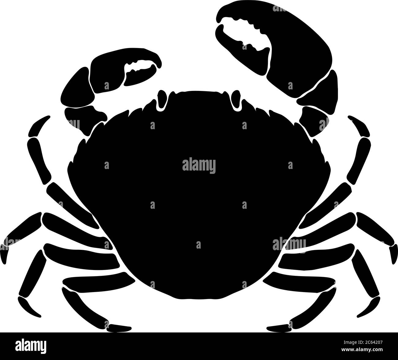 Silhouette der Krabbe. Gestaltungselement für Logo, Etikett, Schild, Emblem, Plakat. Vektorgrafik Stock Vektor