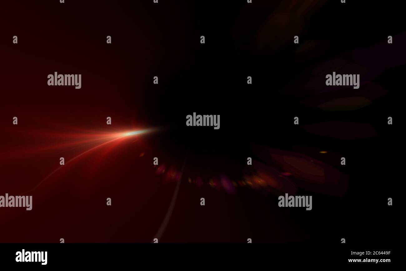 Sterne mit Blendenfleck und Zick Zack Wirkung gemacht in 3d Software Stockfoto