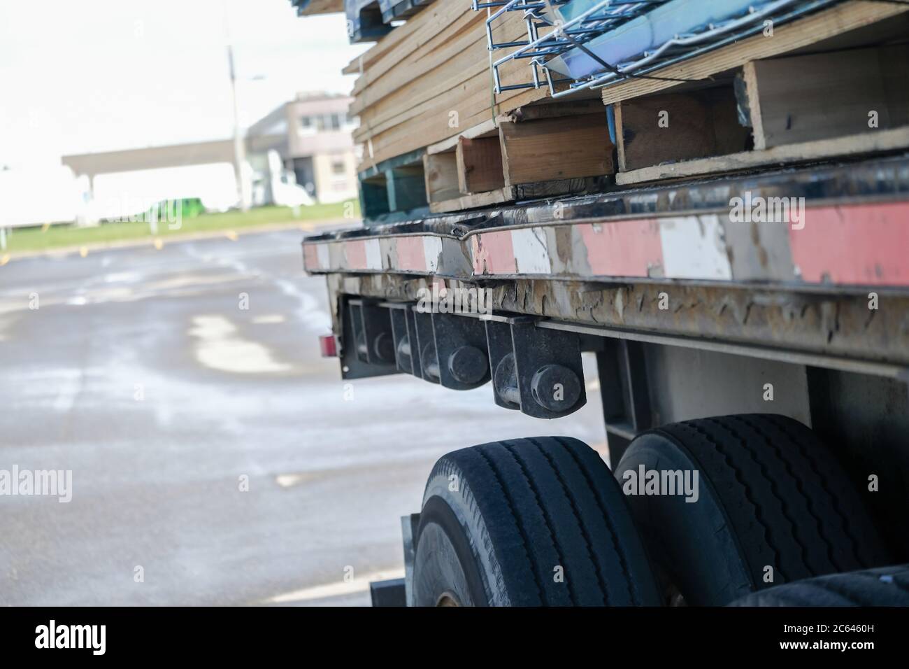 Fracht auf Lieferwagen zum Bestimmungsort zu verschifft werden Stockfoto