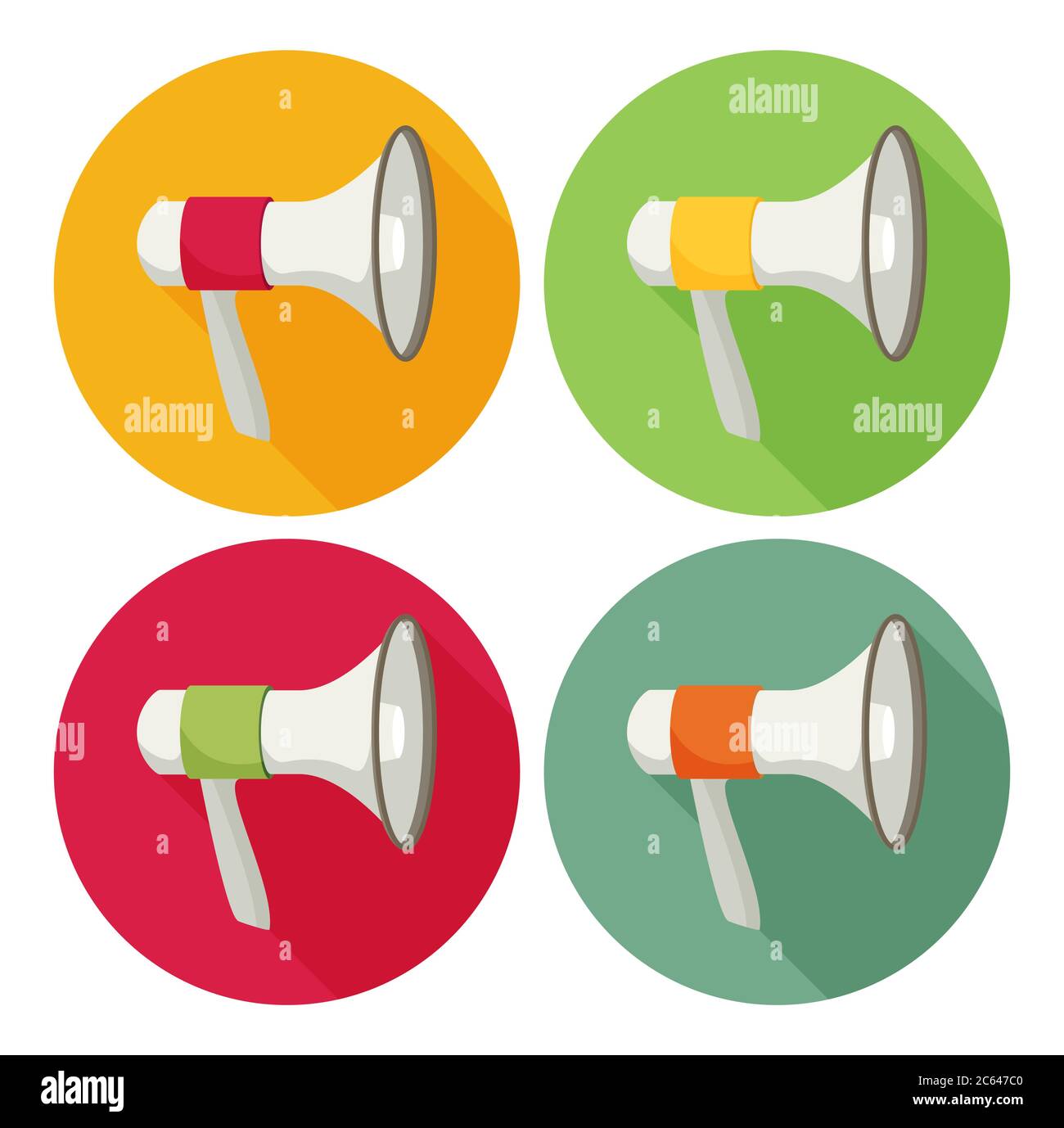Megaphon flaches Icon Set Stock Vektor