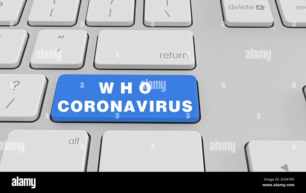 Corona Virus Related White Computer Keyboard Stock Photo Stockfoto