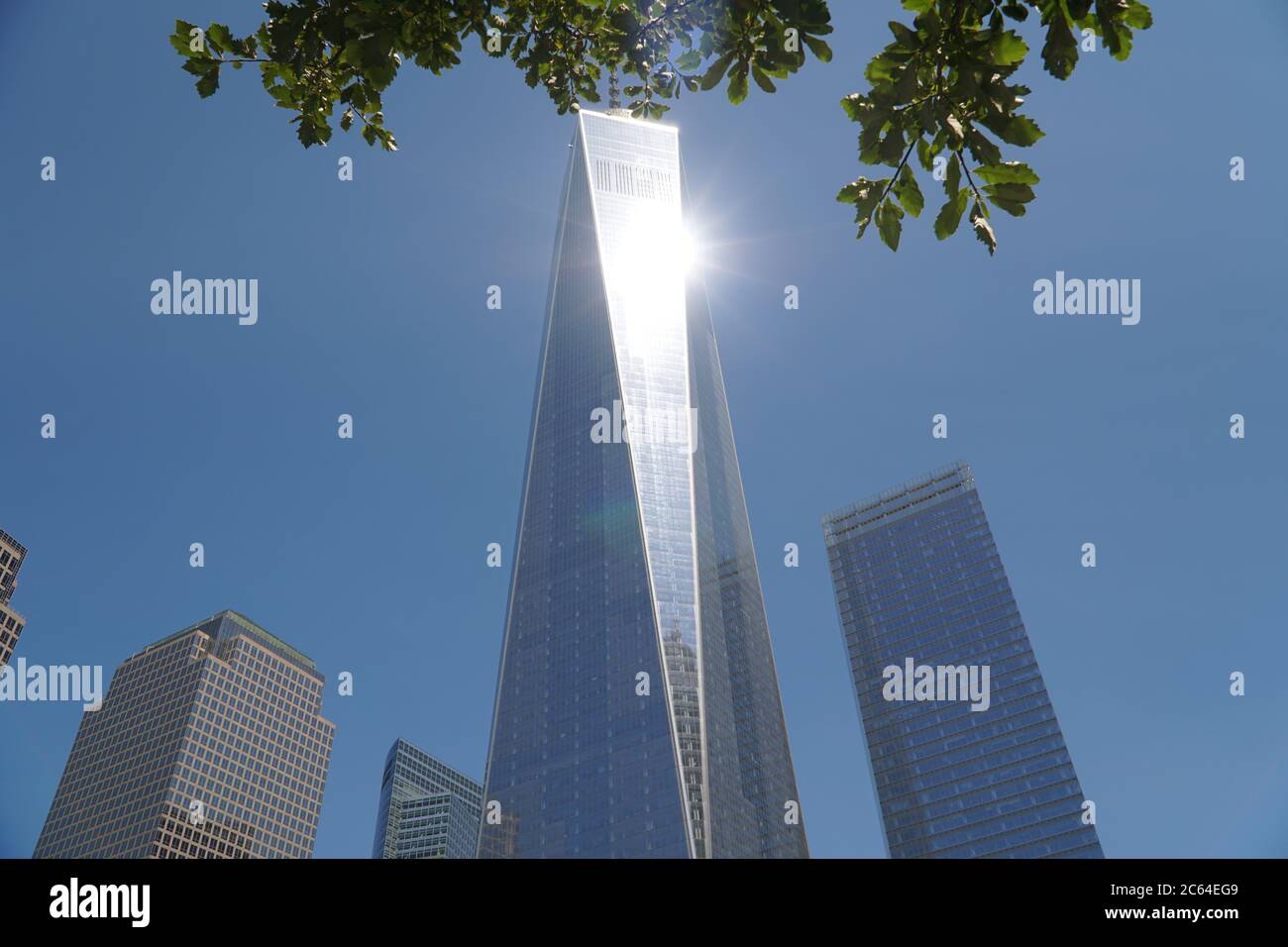 Ein World Trade Center, das die Sonne reflektiert Stockfoto
