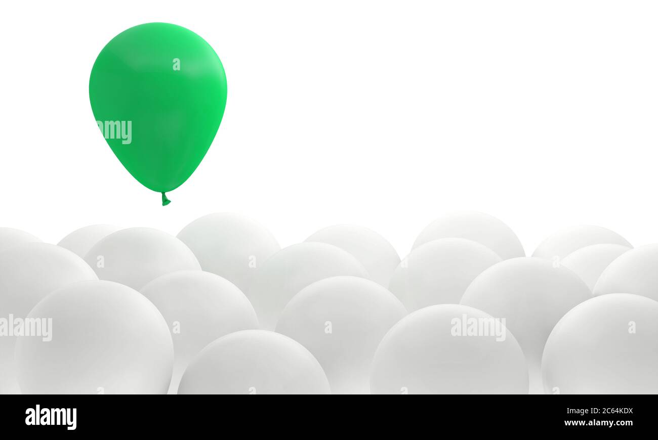 Business Ball Erfolg Führung grün Gewinner verschiedenen Hintergrund 3D-Illustration Stockfoto