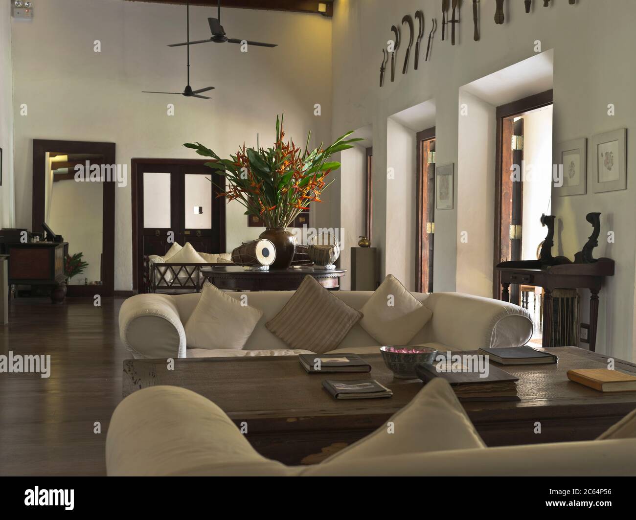 dh Galle fort Hotel Asia GALLE FORT SRI LANKA Sri Lanka Kolonialhotels Empfang Wohnzimmer Innenbereich Luxus-Lounge Stockfoto