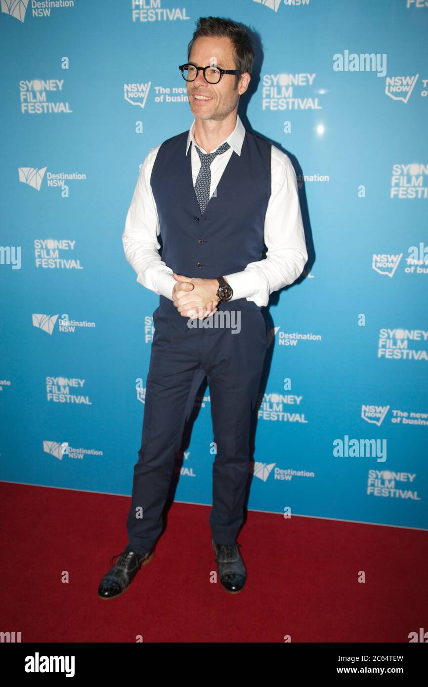 Guy Pearce hat sein Foto auf dem roten Teppich bei der australischen Premiere des Rover im State Theatre, 49 Market Street, Sydney, gemacht. Stockfoto