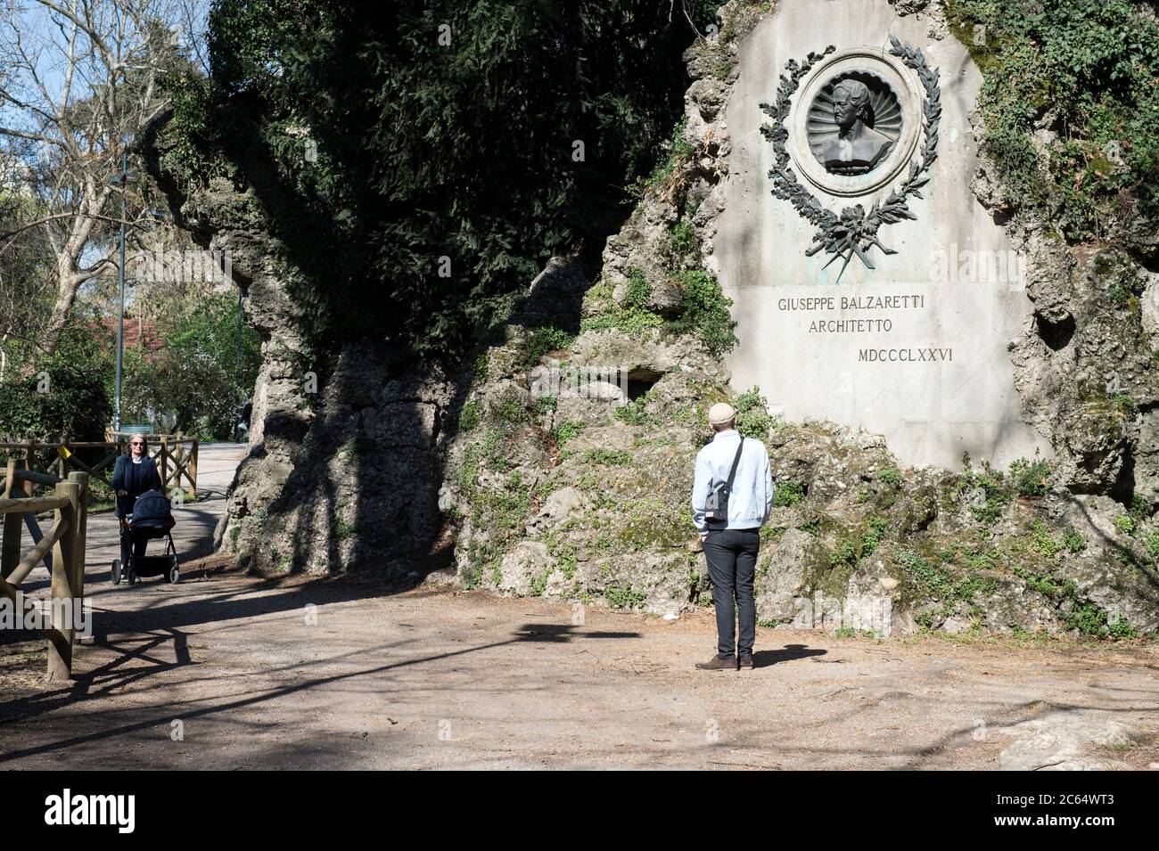 Italien, Lombardei, Mailand, Indro Montanelli Gärten, Denkmal von Giuseppe Balzaretti Architekt Stockfoto