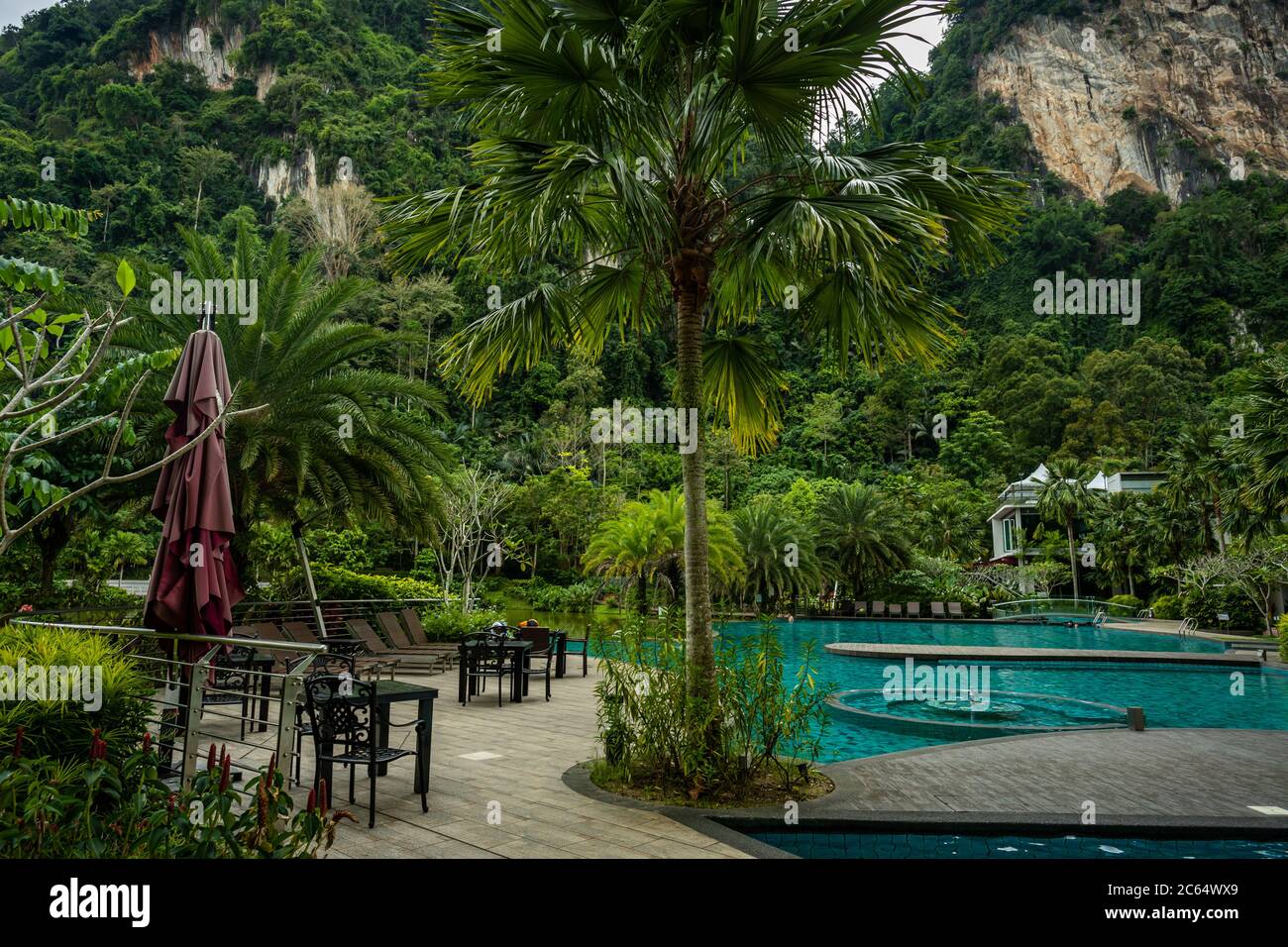 Das Haven Hotel Resort ist ein Rückzugsort in Ipoh, Malaysia, ruhige Lage, umgeben von See und Wäldern Stockfoto