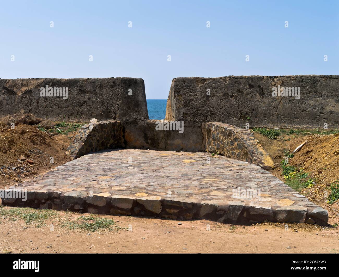 dh Colonial Forts Stadtmauer GALLE FORT SRI LANKA Dutch Fortress Wall Stadtmauer Zinnen Kanoneneinbau Stockfoto