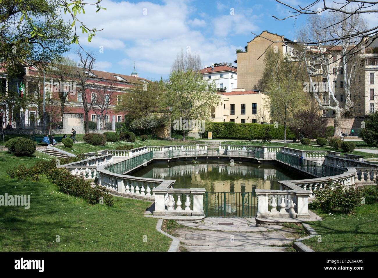 Italien, Lombardei, Mailand, Guastalla-Gärten Stockfoto