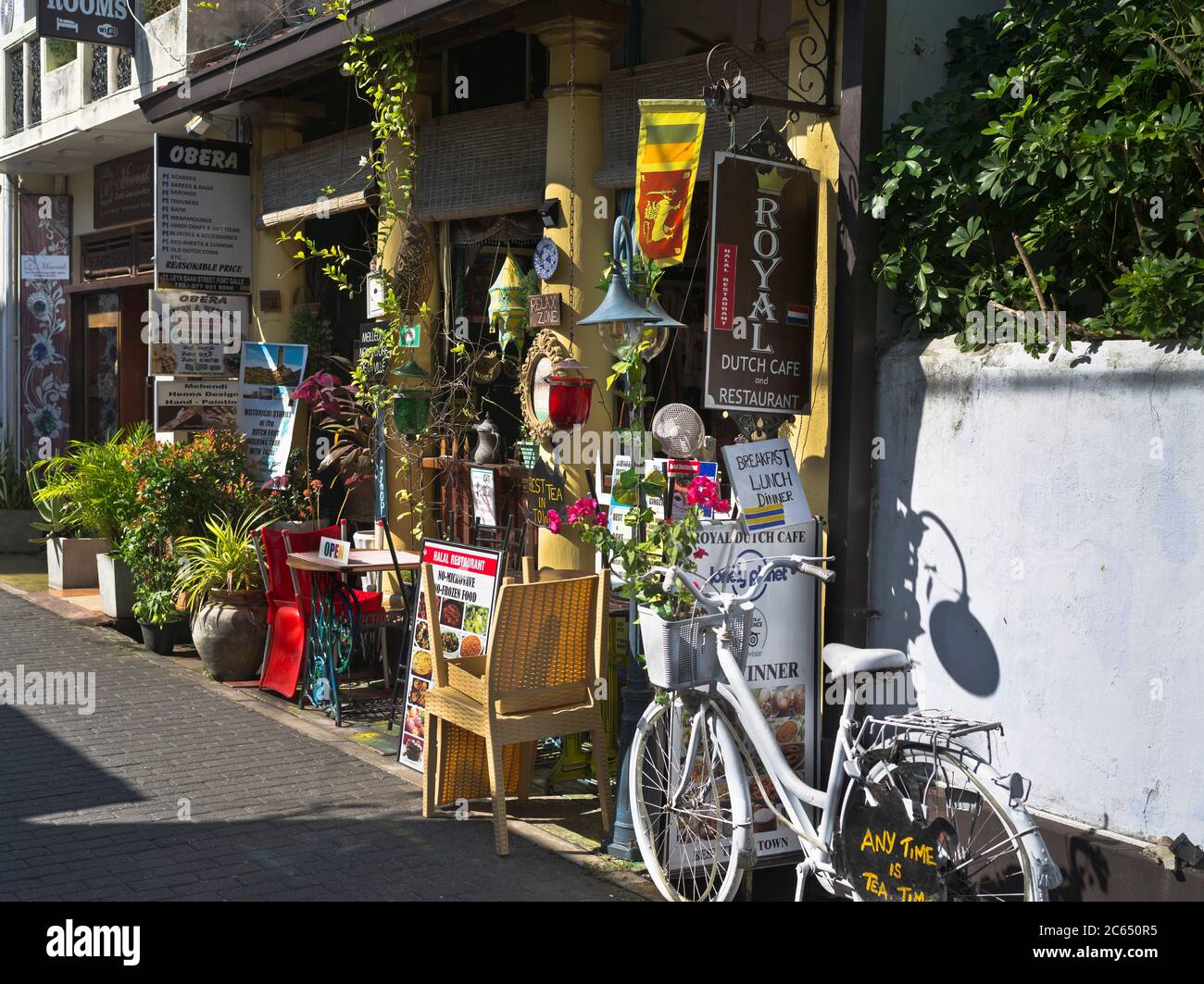 dh Royal Dutch Cafe GALLE FORT SRI LANKA Tourist Restaurant Cafés außen vor Alfresco Fassade Stockfoto