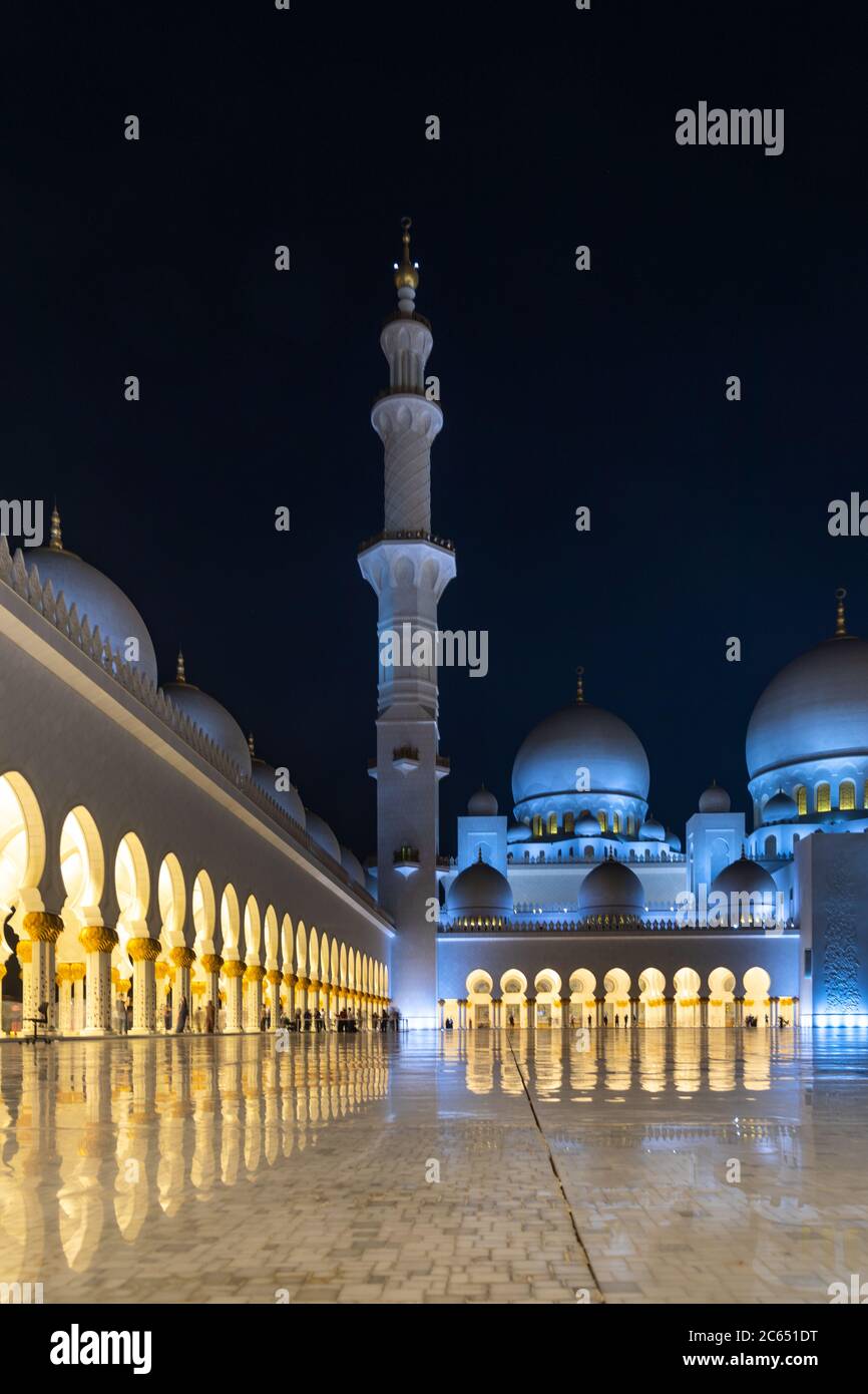 Scheich Zayed große Moschee von Abu Dhabi Stockfoto