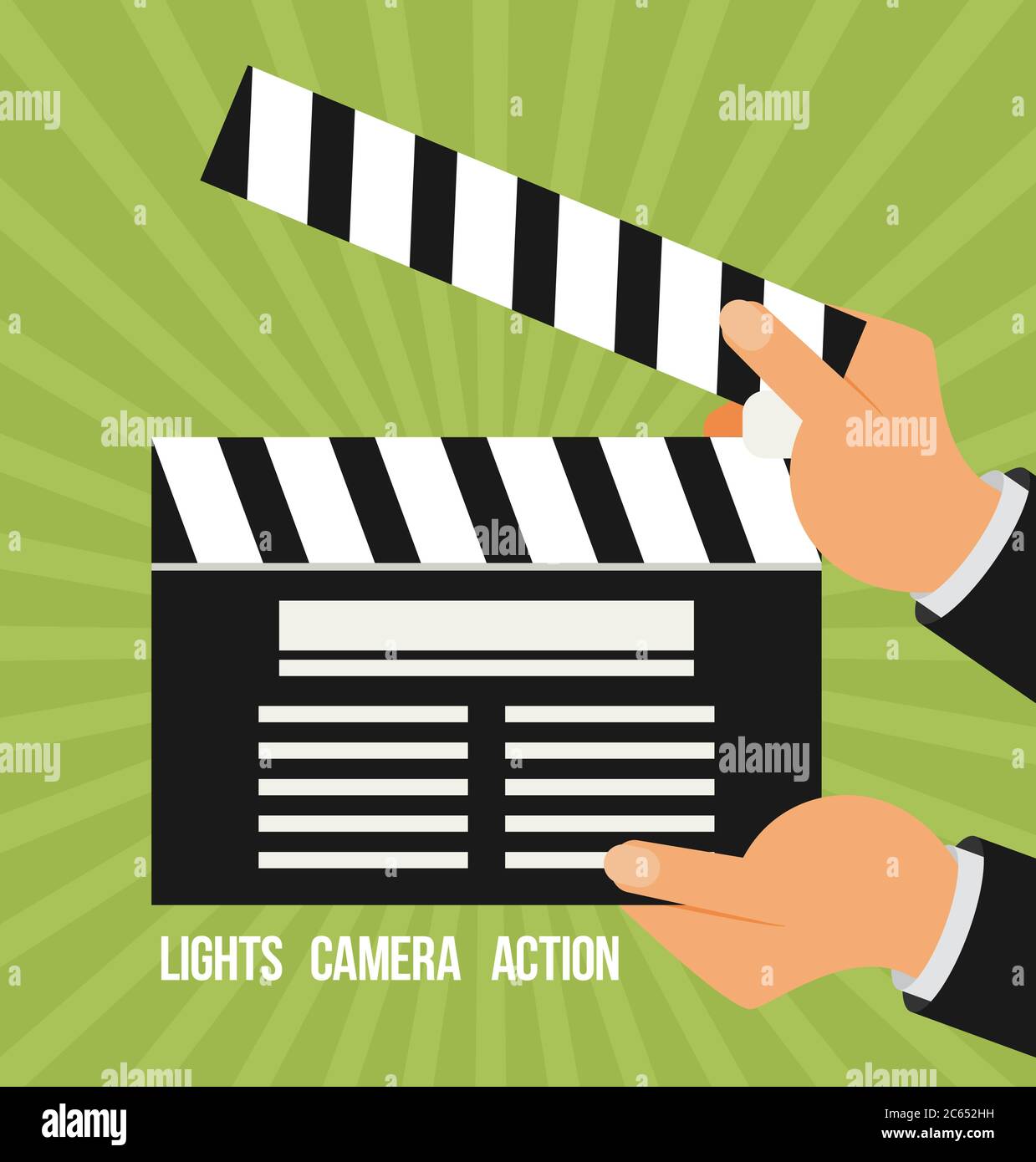 Cinema-Vektor. Licht, Kamera, Action Flat Vector Stock Vektor