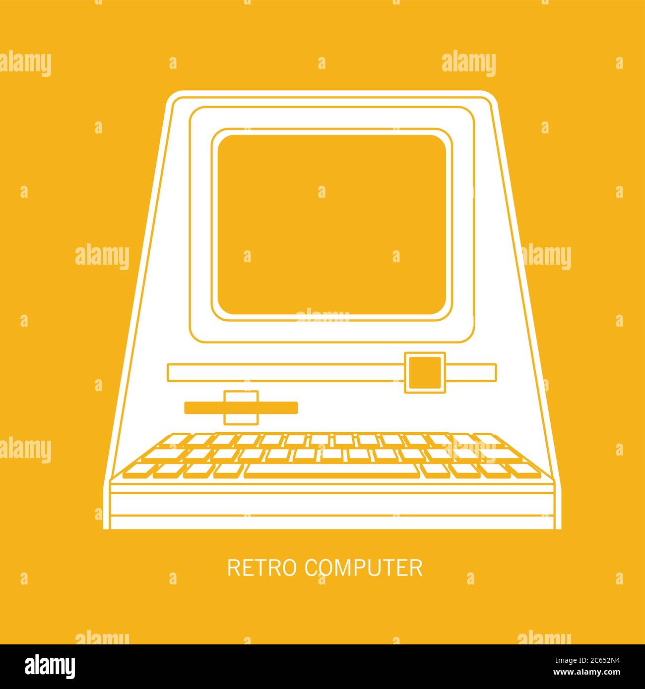 Retro Computer flache Vektor Stock Vektor