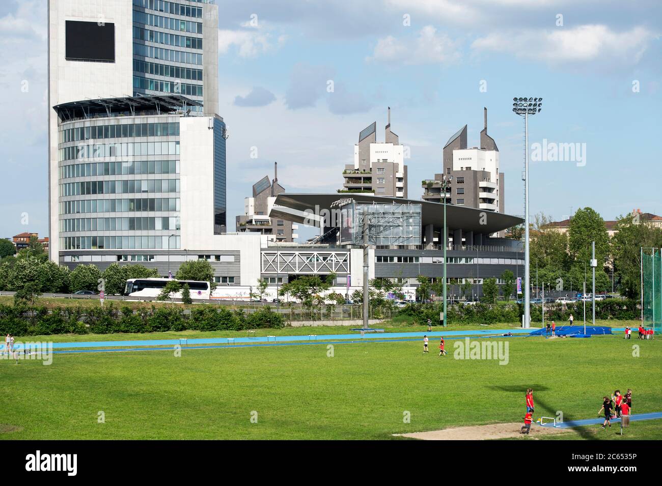 Italien, Lombardei, Mailand, XXV Aprile Sportplatz Stockfoto