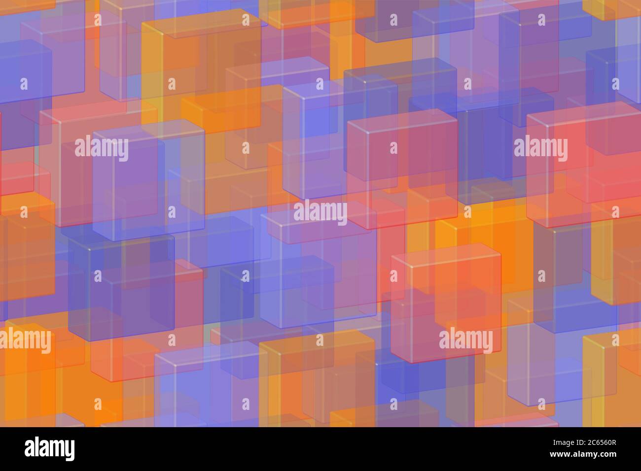 Transparente Golden Blue Fliesen Nahtloses Muster, 3D Illustration Stock Vektor