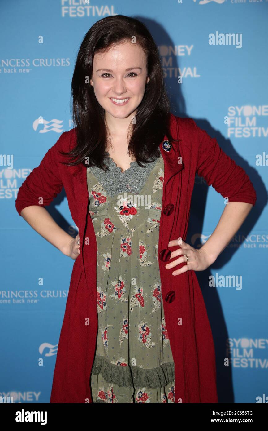 Die Schauspielerin Arianwen Parkes-Lockwood kommt auf dem roten Teppich bei der australischen Premiere der zwei Gesichter im Januar im State Theatre, 49 Market Stre Stockfoto