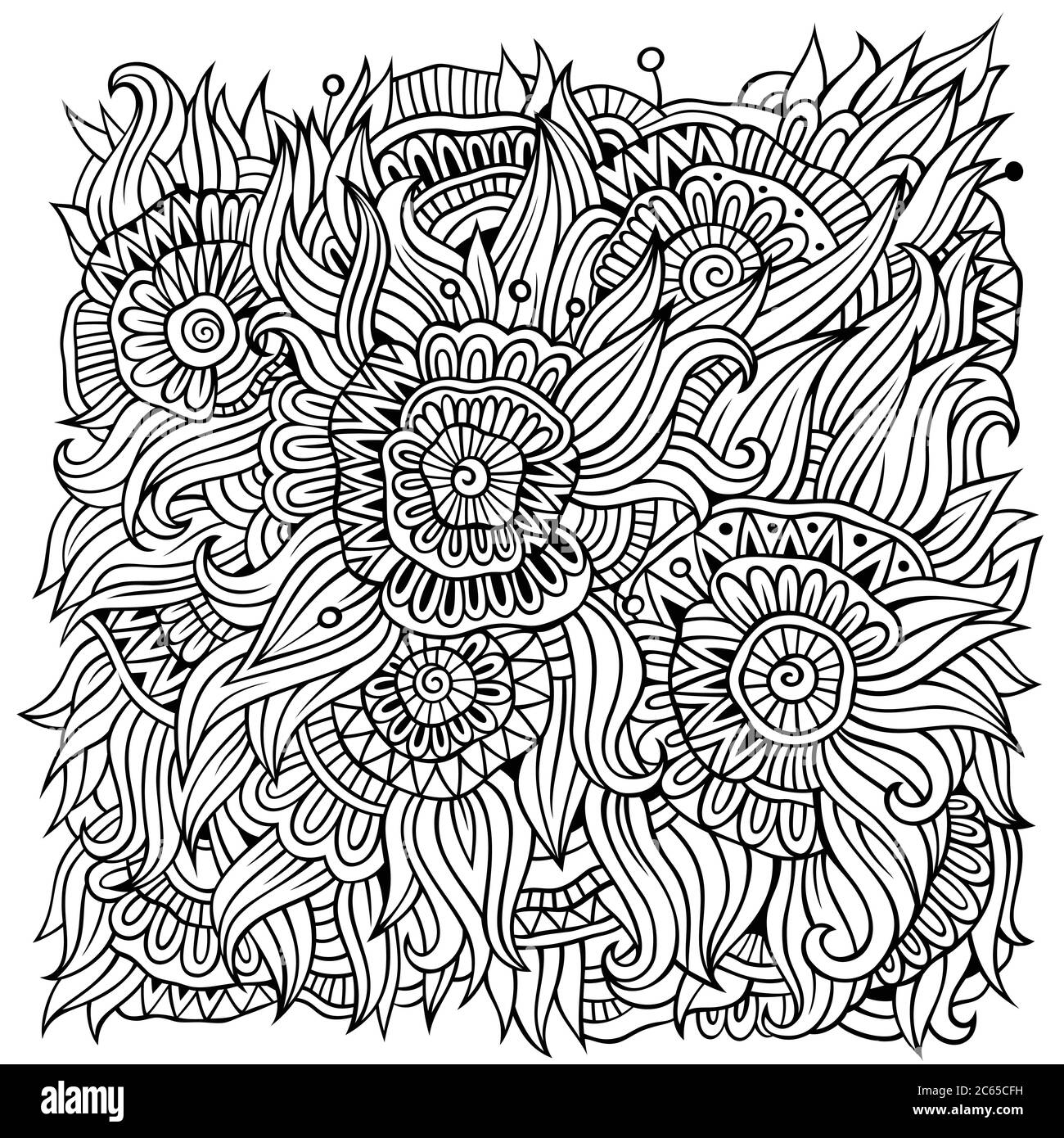 Blumen ornamental Doodles Vektor Hintergrund Stock Vektor