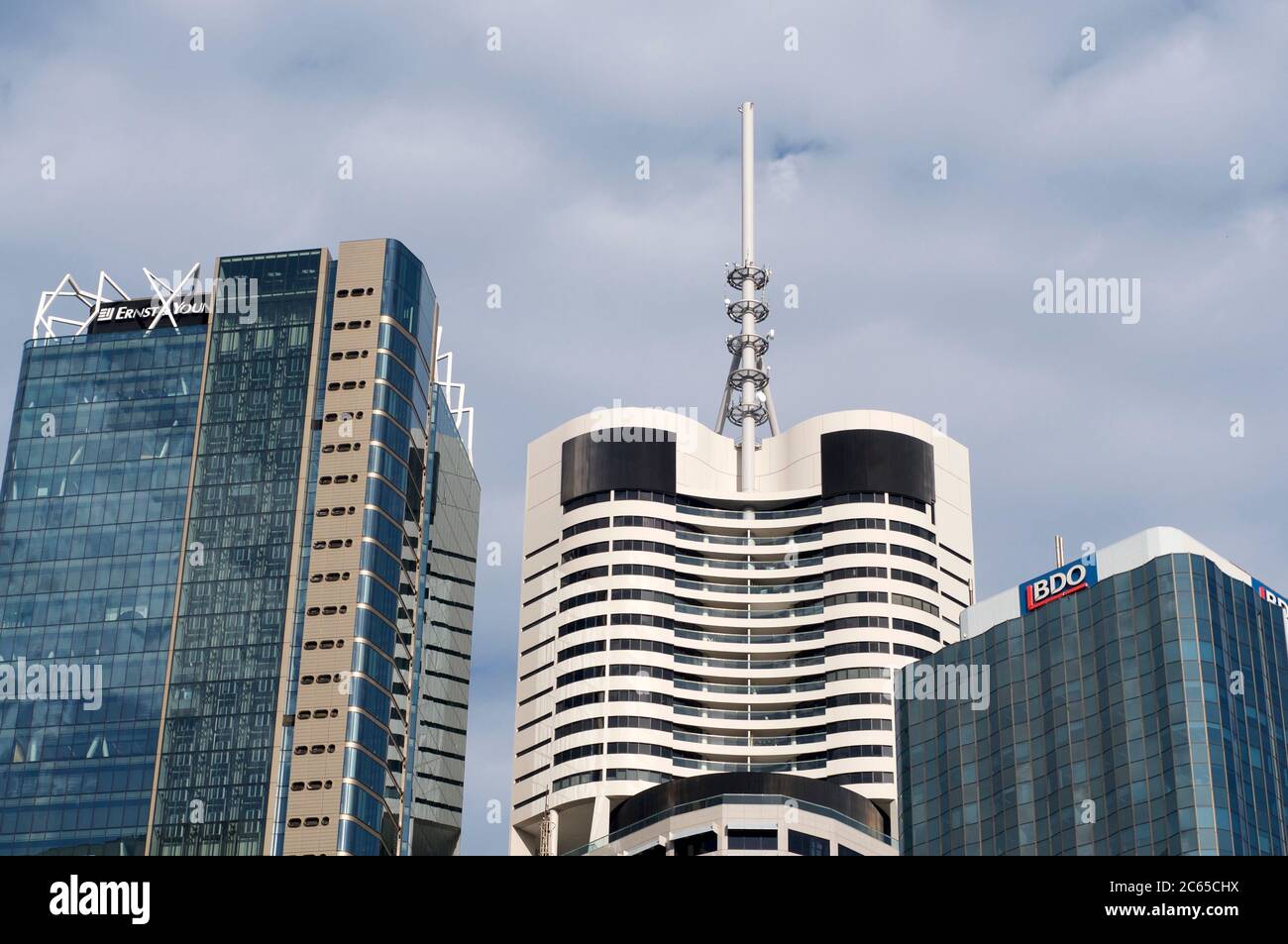 Brisbane, Queensland, Australien - 21. Januar 2020 : Blick in die Tiefe eines Hochhauses im CDB-Viertel in Brisbane, Australien Stockfoto