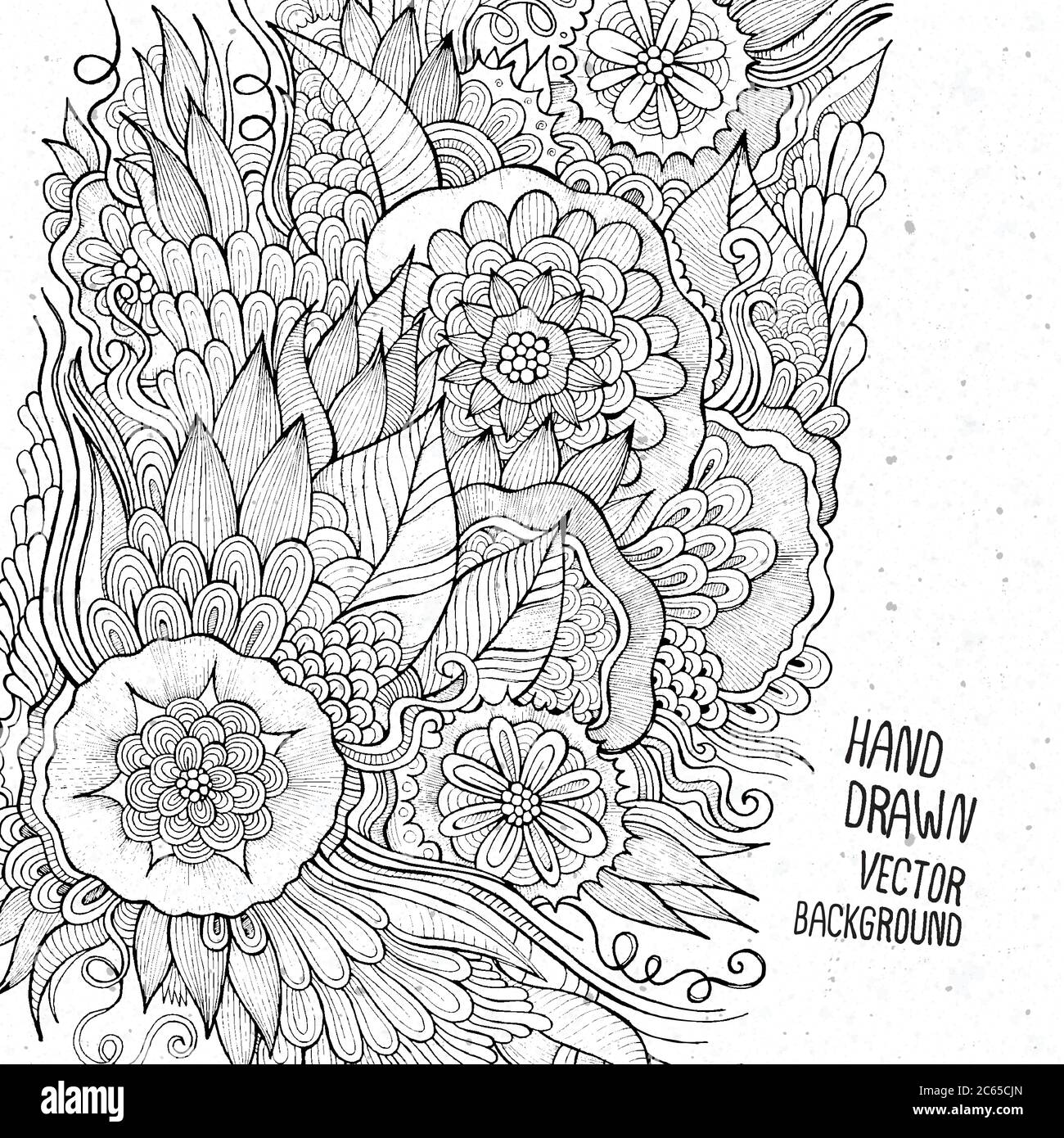 Handgezeichnete florale Skizze Hintergrund Stock Vektor