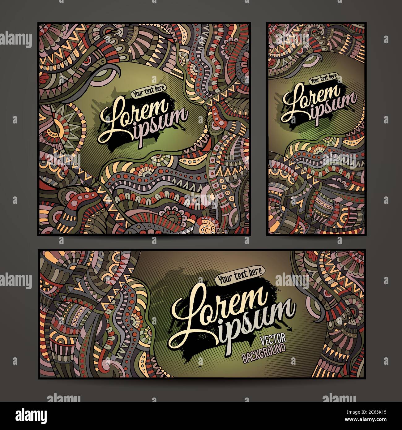 Abstrakt Vektor dekorative ethnische ornamentalen Hintergründe Stock Vektor