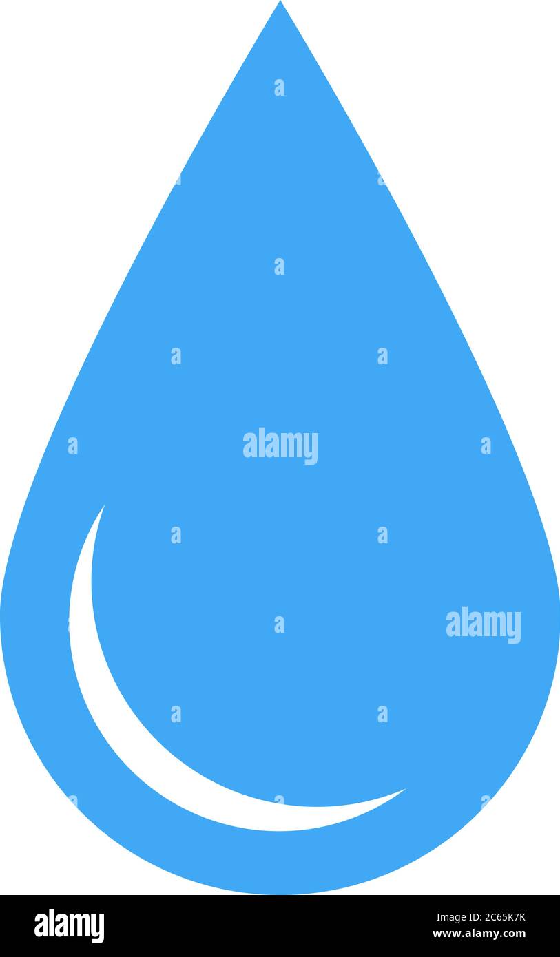Blaues Wassertropfensymbol. Einfaches flaches Vektorsymbol auf weißem Hintergrund isoliert. Stock Vektor