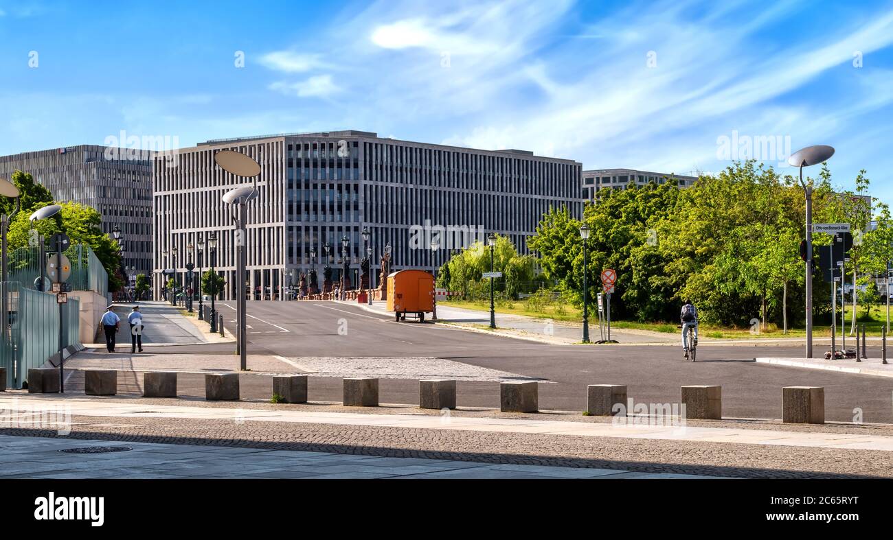 Das John F. Kennedy House ist ein Bürogebäude im Lehrter Stadtquartier der südlichen "Europacity" in der Nähe des Berliner Hauptbahnhofs. Stockfoto