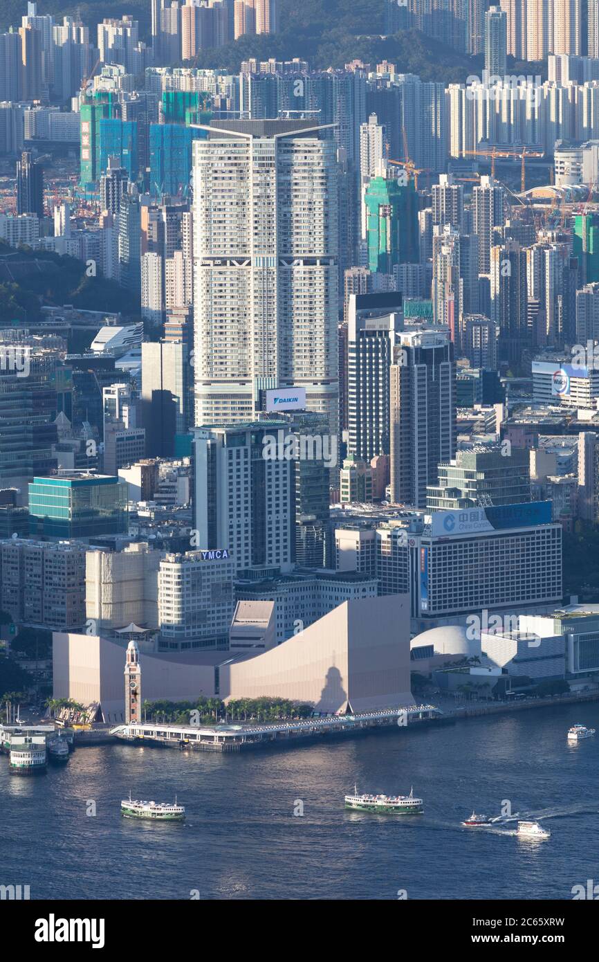 Tsim Sha Tsui und Victoria Harbour, Hongkong Stockfoto