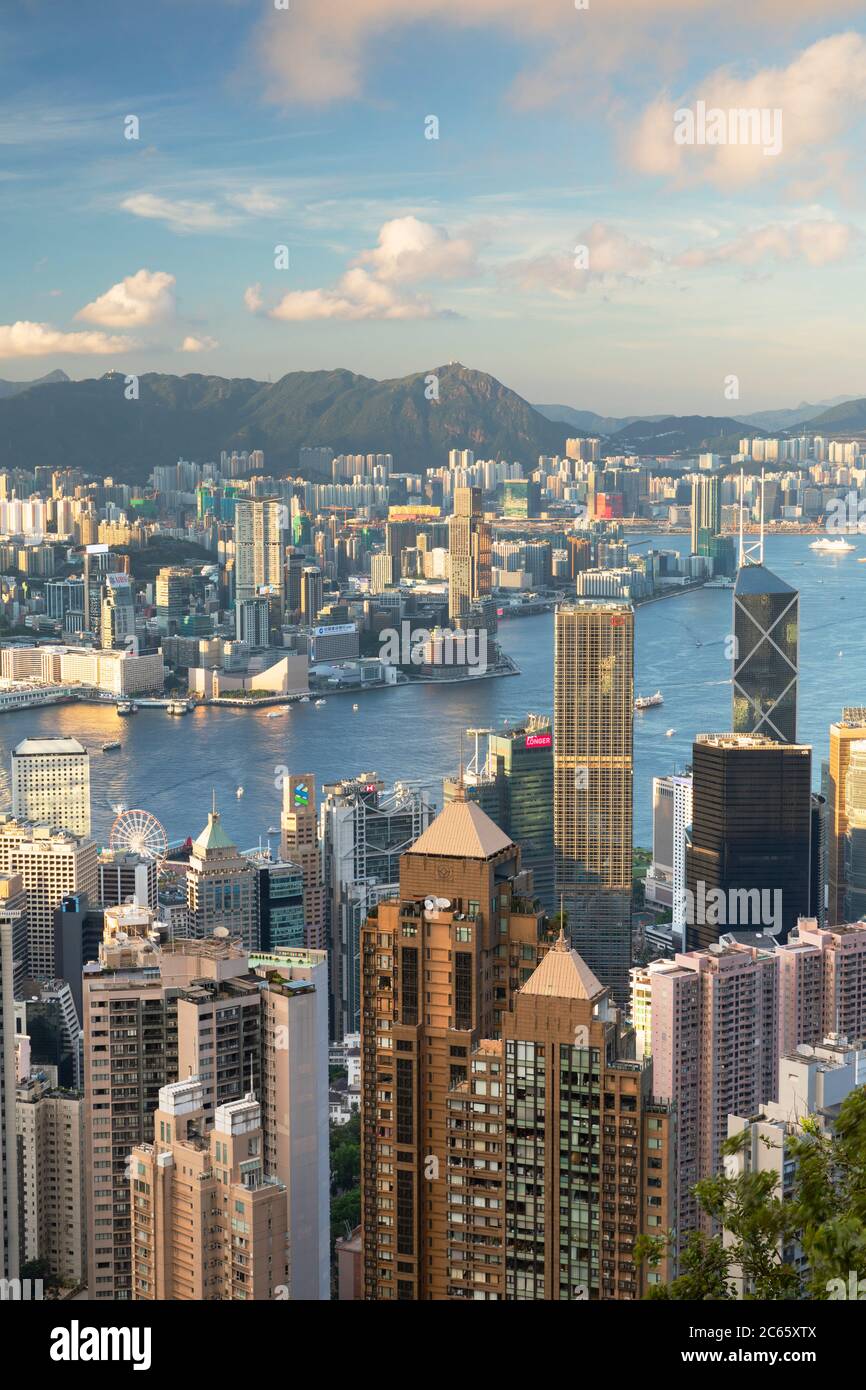 Skyline von Hong Kong Island und Kowloon, Hong Kong Stockfoto
