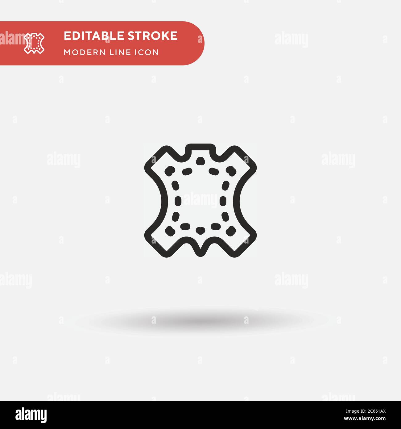 Einfaches Vektorsymbol Leder. Illustration Symbol Design Vorlage für Web mobile UI Element. Perfekte Farbe modernes Piktogramm auf bearbeitbaren Strich. Leder Stock Vektor