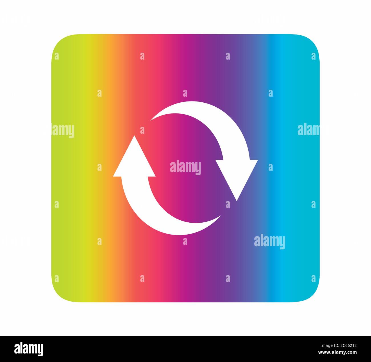 vektor Recycling Symbol flach Neon Vektor-Illustration auf isolierten Hintergrund Stock Vektor