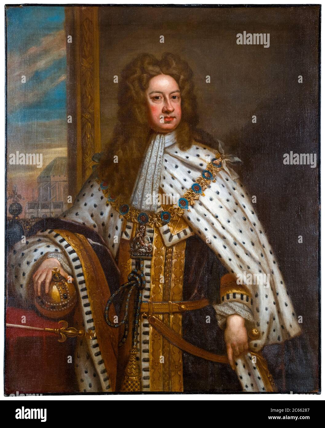 König Georg I. von Großbritannien und Irland (1660-1727), Regierungszeit (1714-1727), Porträtmalerei von Sir Godfrey Kneller, 1714 Stockfoto
