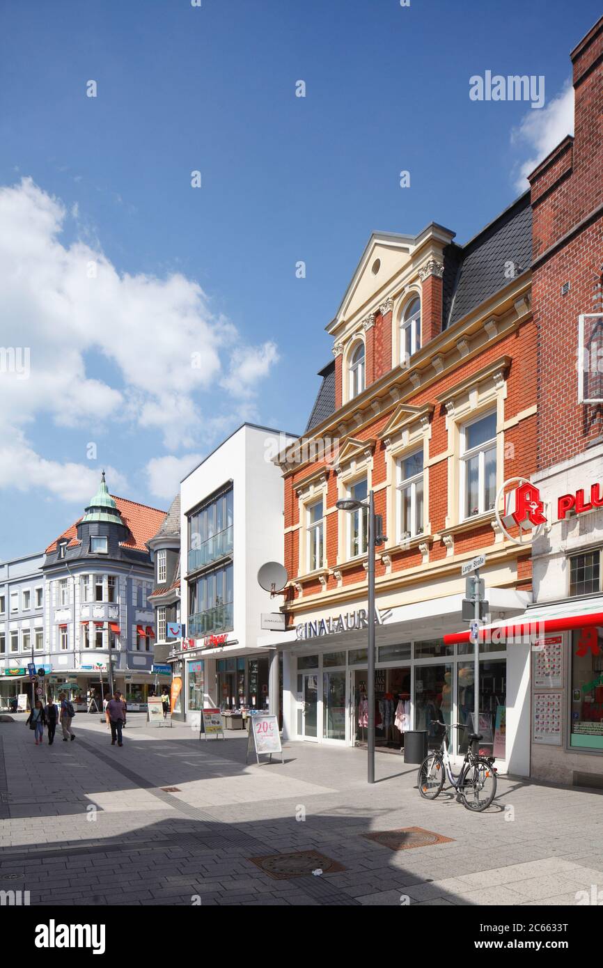 Einkaufsstraße lange Straße, Delmenhorst, Niedersachsen, Deutschland, Europa Stockfoto