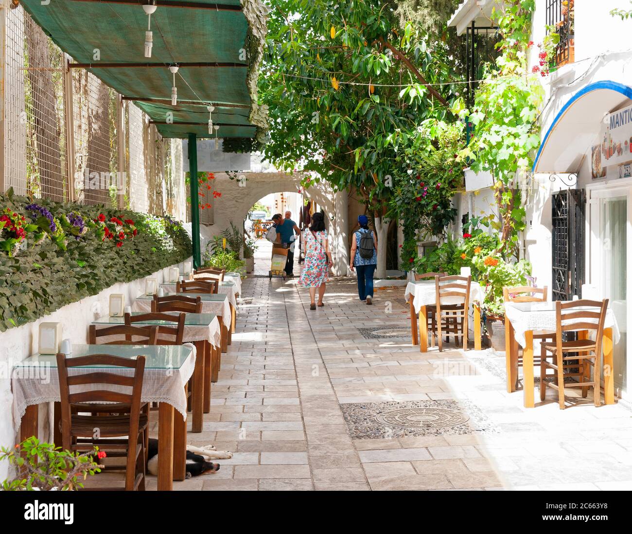 Altstadt, Gasse in Bodrum, Mugla, Türkei Stockfoto