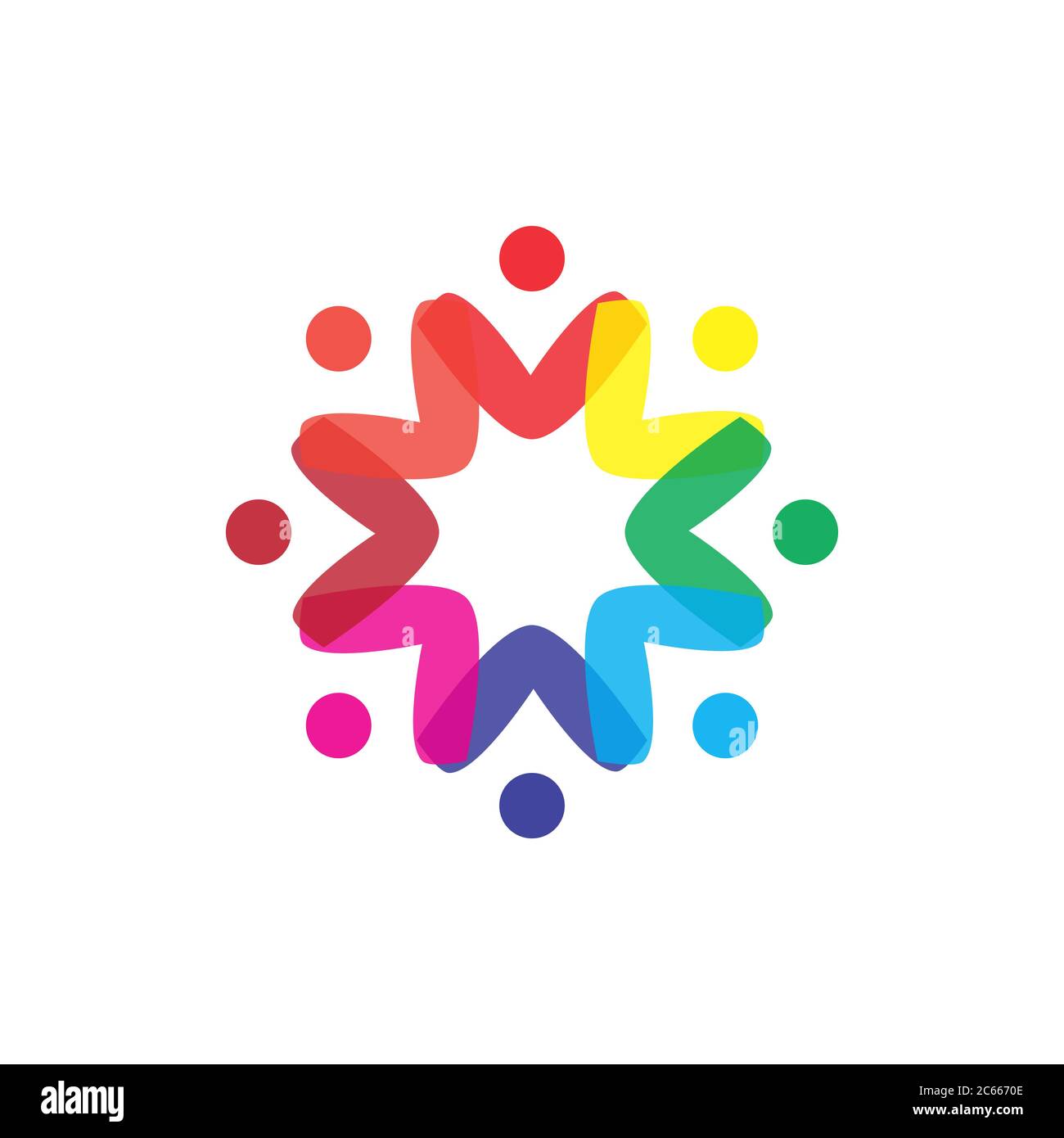 Social Logo Vektor Illustration. Entwickelt, um Zweisamkeit, Gemeinschaft, Einheit, Sport, Teamwork, Kommunikation und andere zu zeigen Stockfoto
