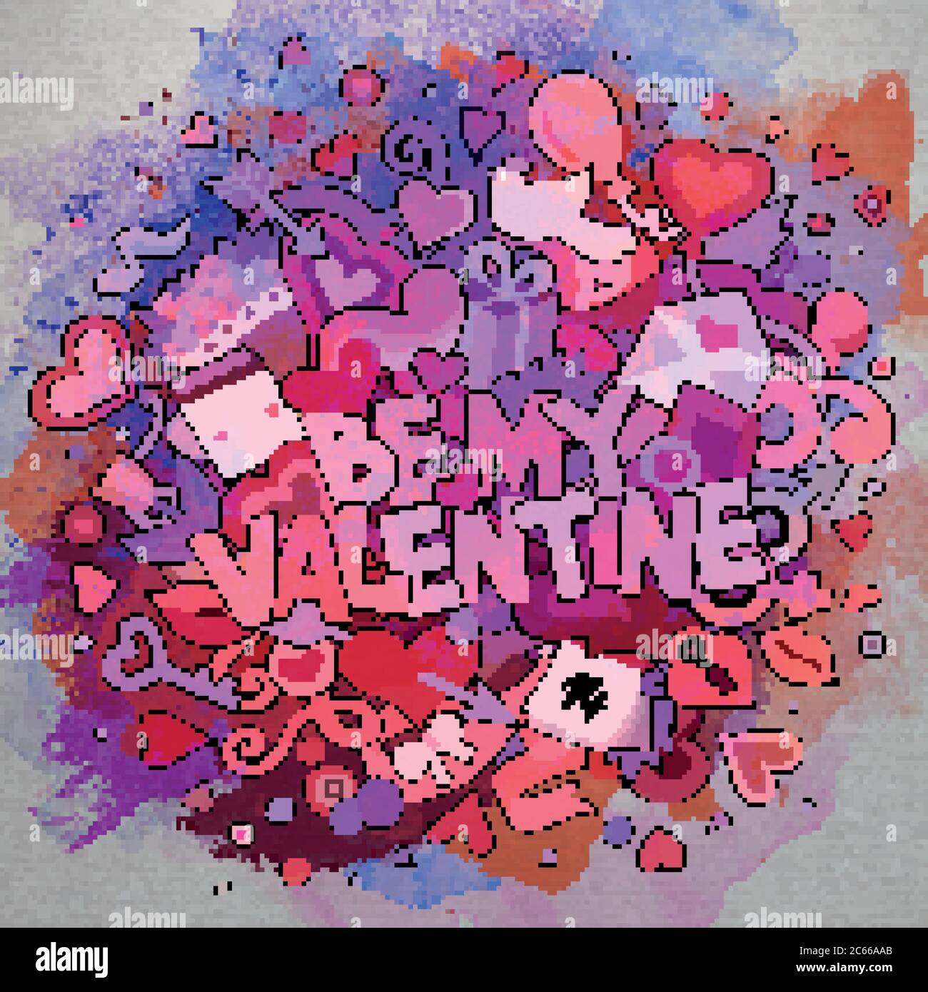 Cartoon Vektor Hand gezeichnet Doodle Liebe Illustration Stock