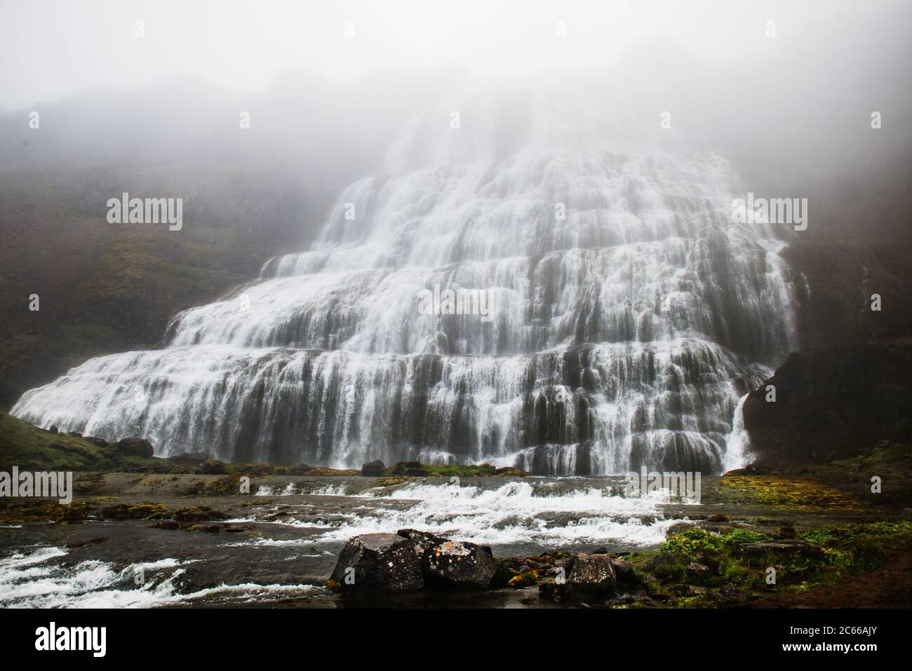 Baejarfoss, Bæjarfoss Wasserfälle, Island, Skandinavien, Europa Stockfoto