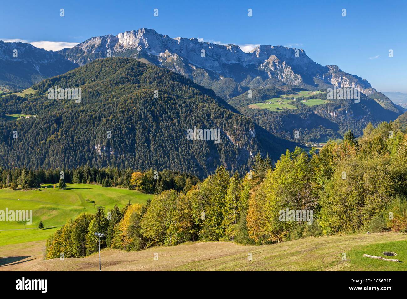 Untersberg in Berchtesgaden, Berchtesgaden, Berchtesgadener Land, Oberbayern, Bayern, Süddeutschland, Deutschland, Europa Stockfoto