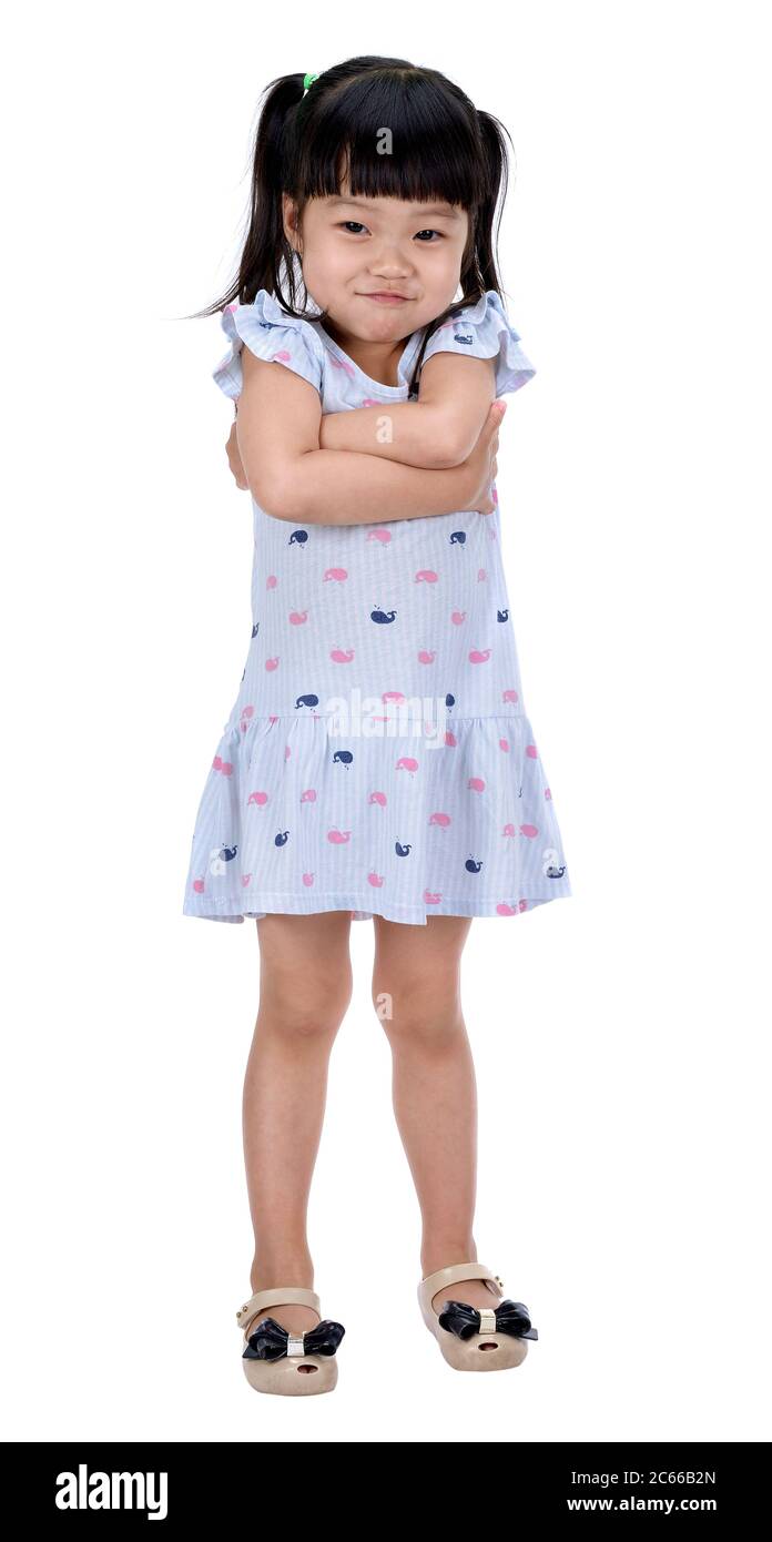 Crossed preteen girl Ausgeschnittene Stockfotos und -bilder - Alamy