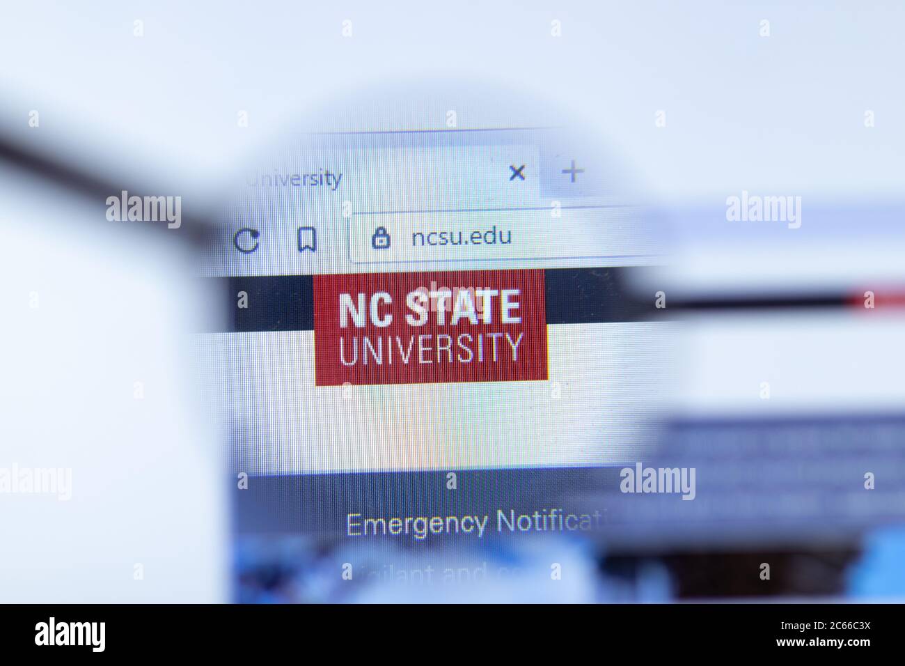 Moskau, Russland - 1. Juni 2020: North Carolina State University Website mit Logo, illustrative Editorial Stockfoto