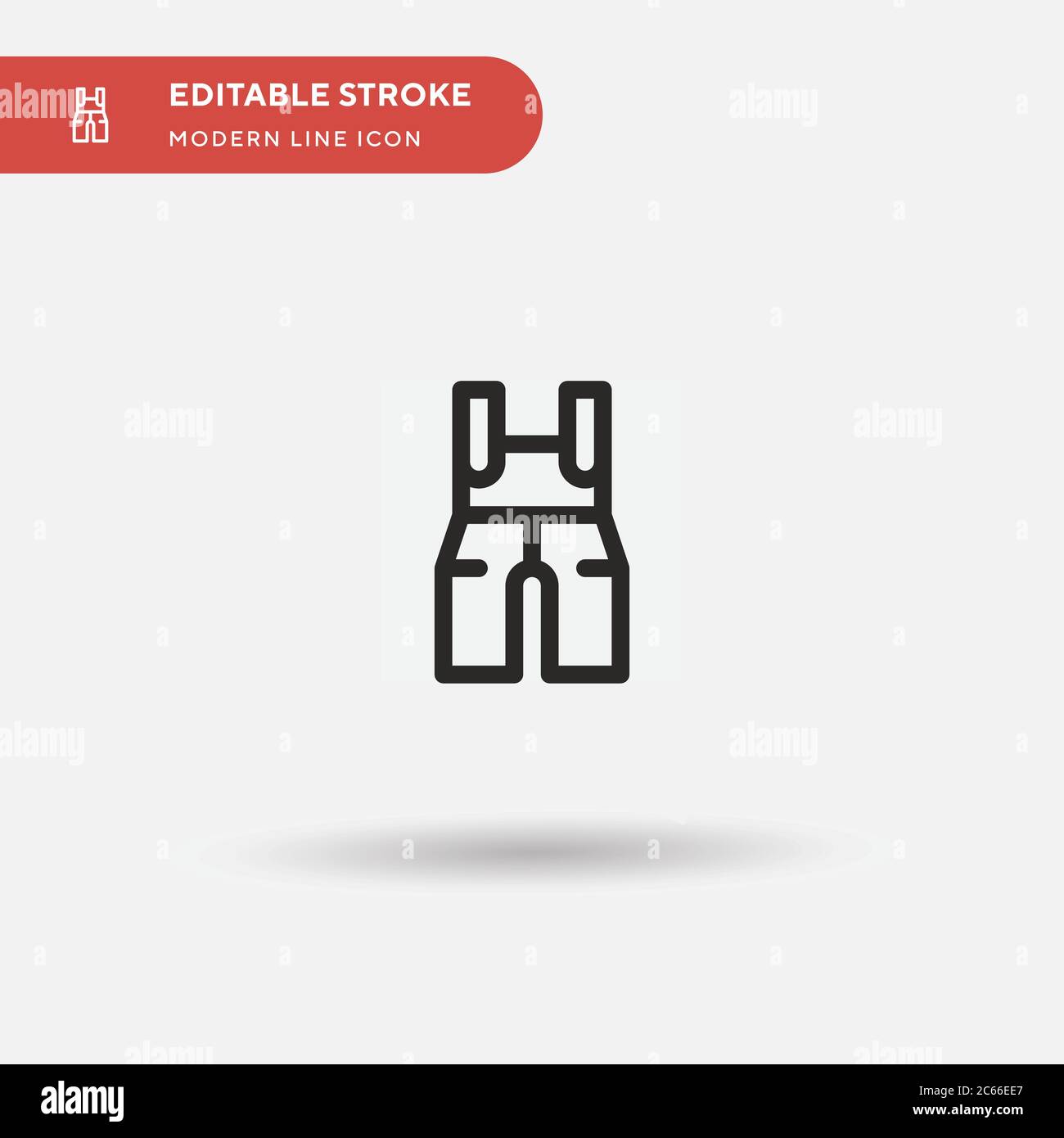 Jumpsuit einfaches Vektor-Symbol. Illustration Symbol Design Vorlage für Web mobile UI Element. Perfekte Farbe modernes Piktogramm auf bearbeitbaren Strich. Jumpsuit-Symbole für Ihr Geschäftsprojekt Stock Vektor