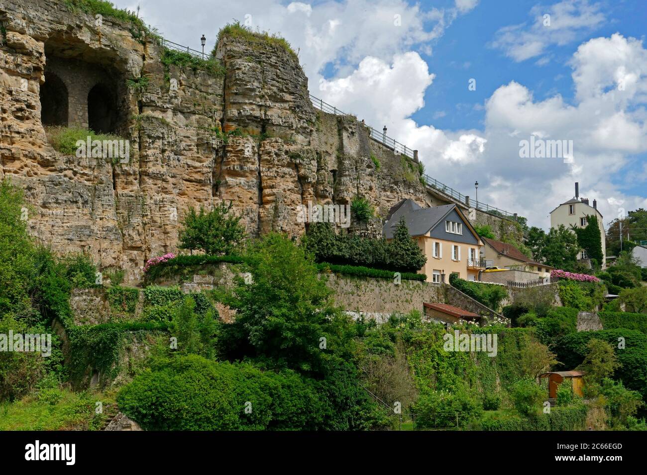 Bock Felsen mit Bock Kasematten, Luxemburg-Stadt, Luxemburg Stockfoto