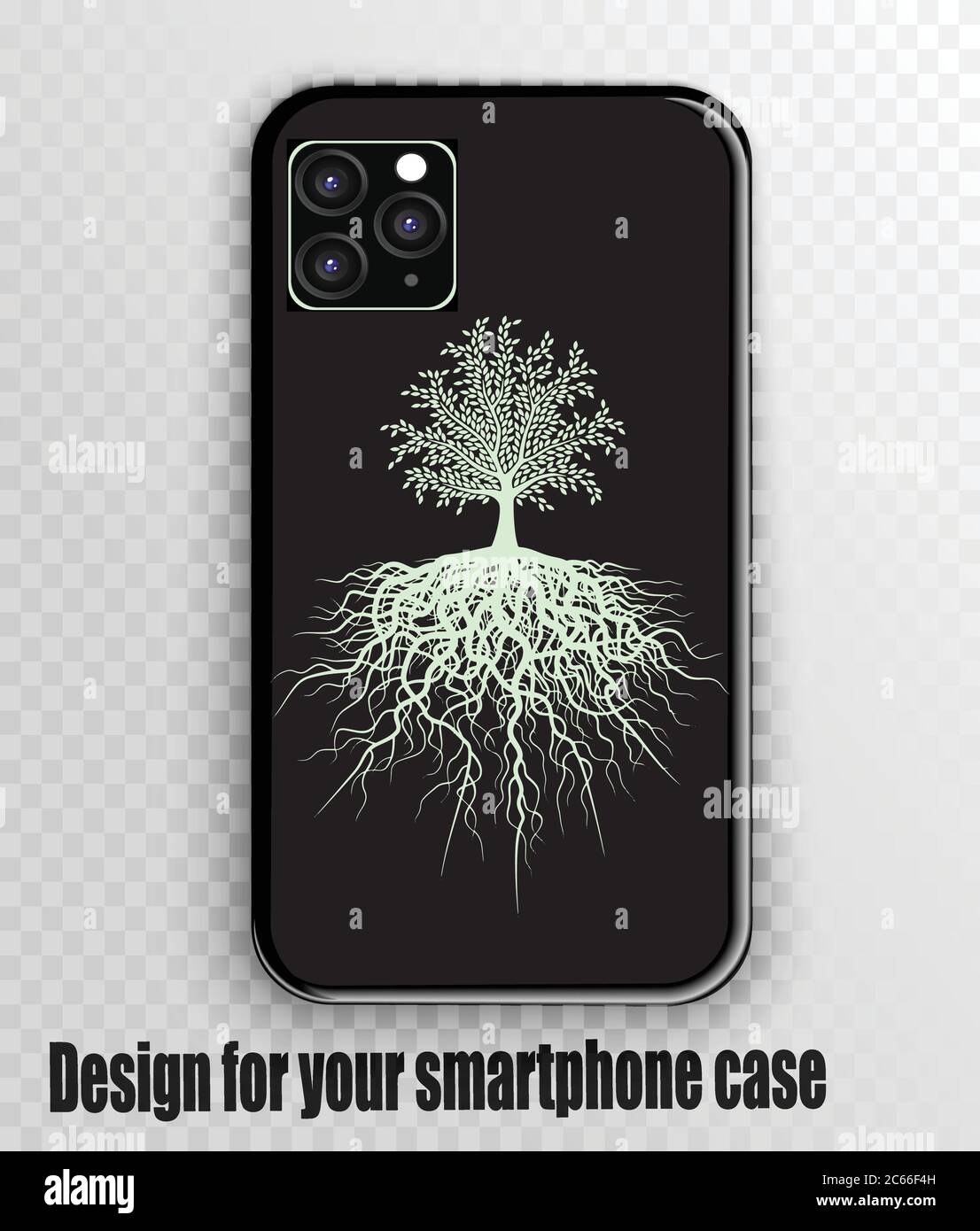 Vektor-Illustration von Gold Baum - Smartphone-Fall Stock Vektor