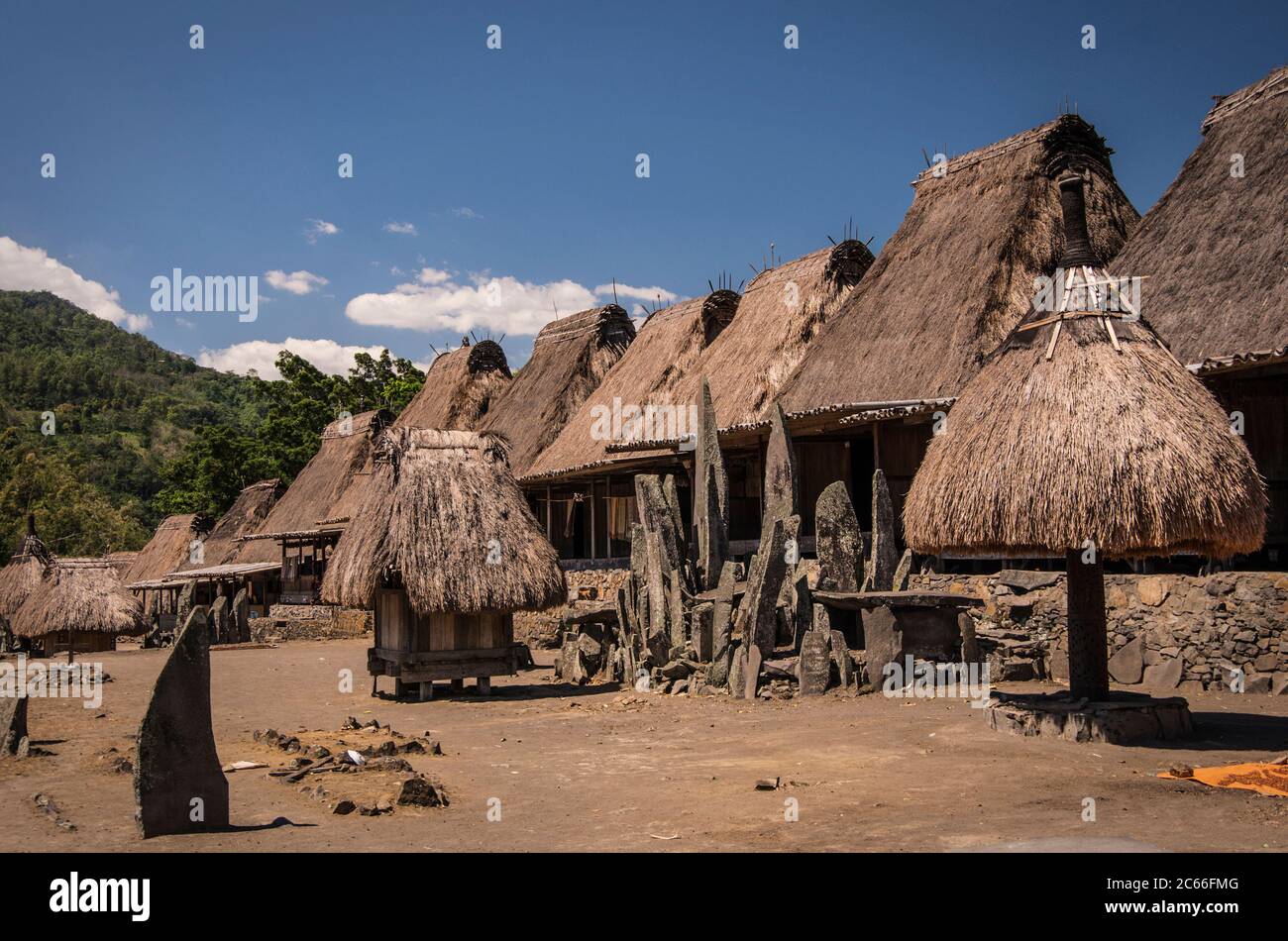 Ein traditionelles altes Dorf des Ngada Stammes in Bajawa Region auf Flores Insel, Indonesien Stockfoto