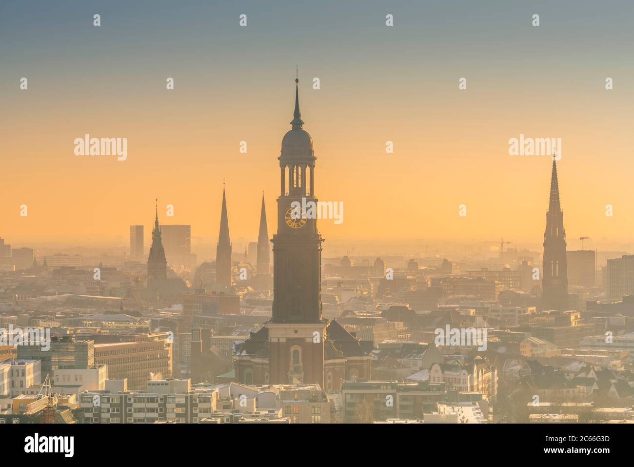 Deutschland, Hamburg, Innenstadt, Skyline, St. Michaelskirche, Michel, Kirchen Stockfoto